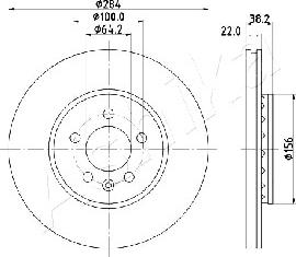 Ashika 60-04-442 - Спирачен диск vvparts.bg