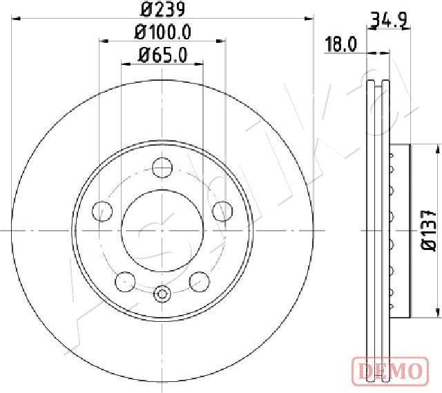 Ashika 60-00-0945C - Спирачен диск vvparts.bg