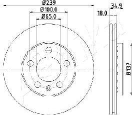 Ashika 60-00-0945 - Спирачен диск vvparts.bg