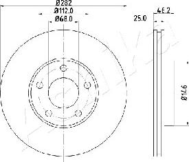 Ashika 60-00-0955 - Спирачен диск vvparts.bg