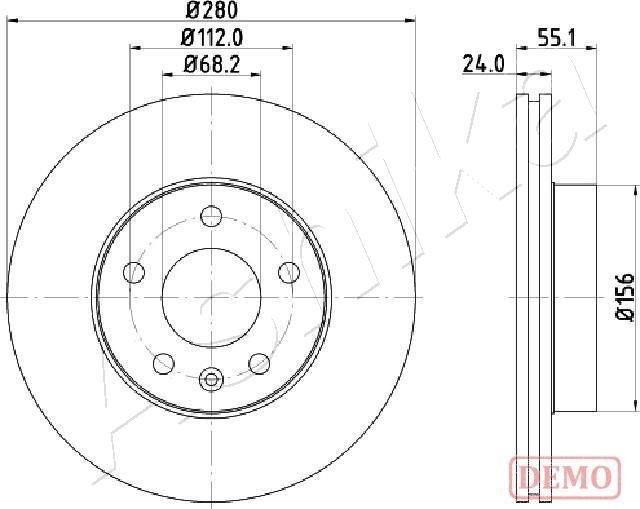 Ashika 60-00-0958C - Спирачен диск vvparts.bg