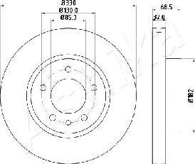 Ashika 60-00-0957 - Спирачен диск vvparts.bg