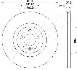 Ashika 60-00-0900 - Спирачен диск vvparts.bg