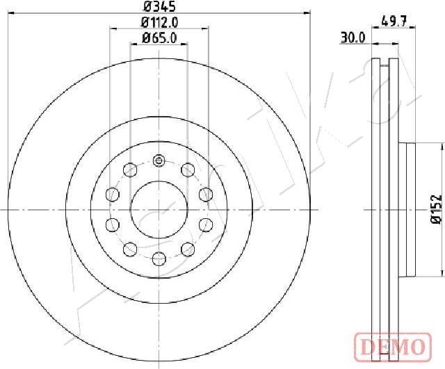 Ashika 60-00-0908C - Спирачен диск vvparts.bg