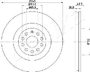 Ashika 60-00-0908 - Спирачен диск vvparts.bg