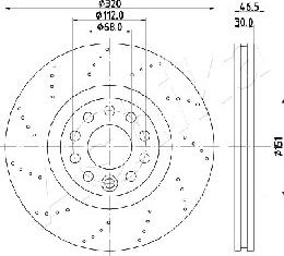 Ashika 60-00-0913 - Спирачен диск vvparts.bg