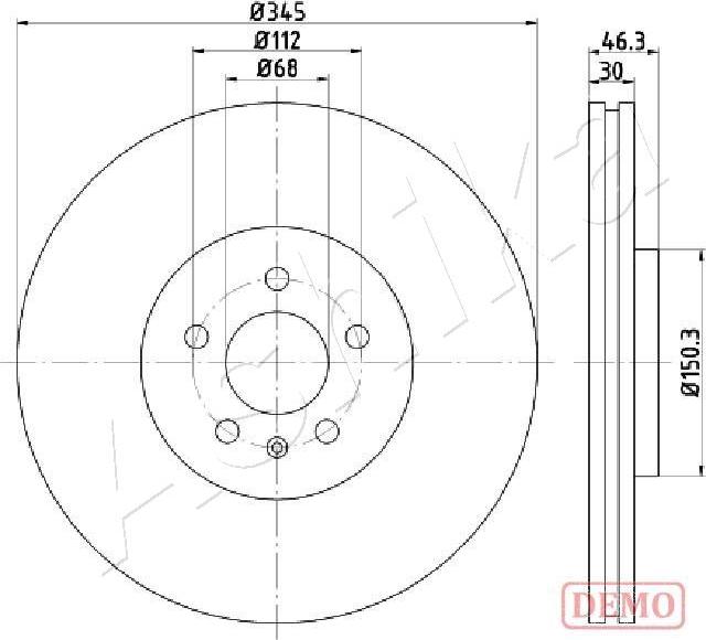 Ashika 60-00-0912C - Спирачен диск vvparts.bg