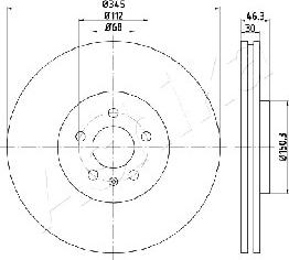 Ashika 60-00-0912 - Спирачен диск vvparts.bg