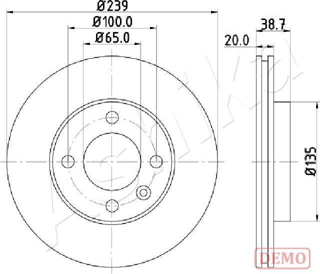 Ashika 60-00-0939C - Спирачен диск vvparts.bg