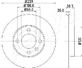 Ashika 60-00-0939 - Спирачен диск vvparts.bg