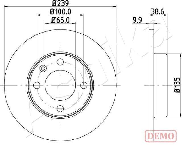 Ashika 60-00-0937C - Спирачен диск vvparts.bg