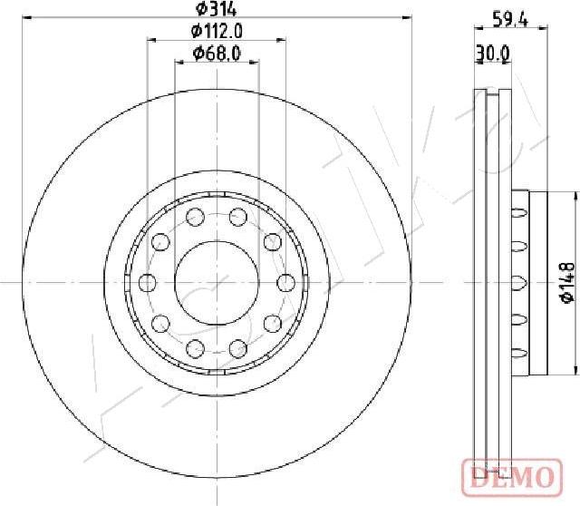 Ashika 60-00-0924C - Спирачен диск vvparts.bg