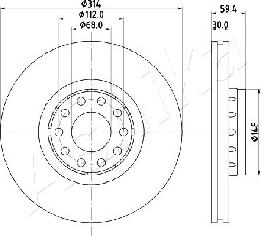 Ashika 60-00-0924 - Спирачен диск vvparts.bg