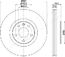 Ashika 60-00-0926 - Спирачен диск vvparts.bg