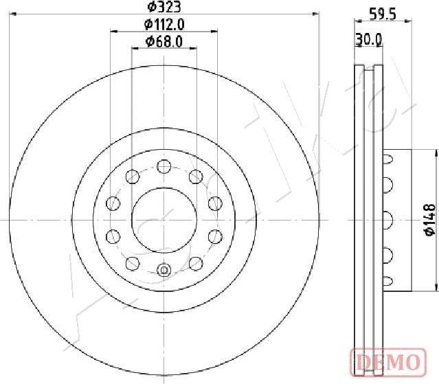 Ashika 60-00-0922C - Спирачен диск vvparts.bg