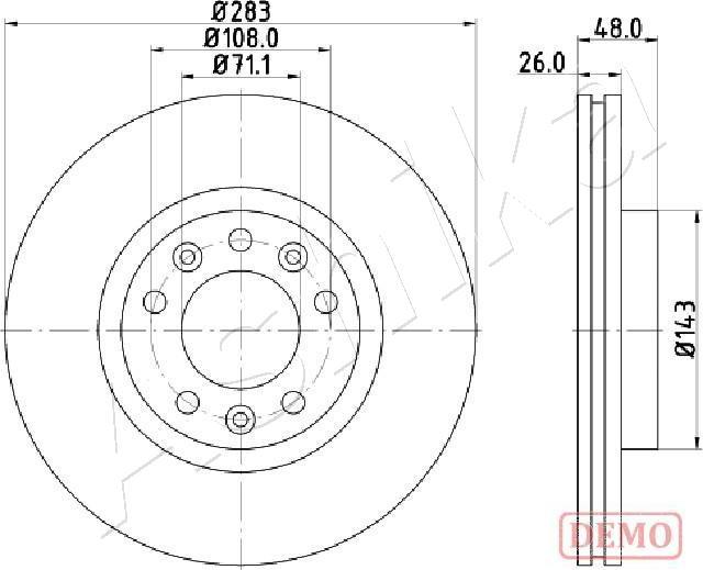 Ashika 60-00-0634C - Спирачен диск vvparts.bg