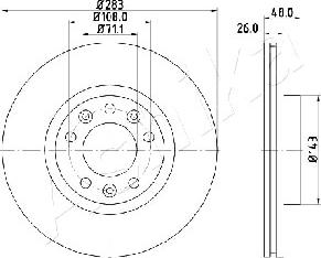 Ashika 60-00-0634 - Спирачен диск vvparts.bg