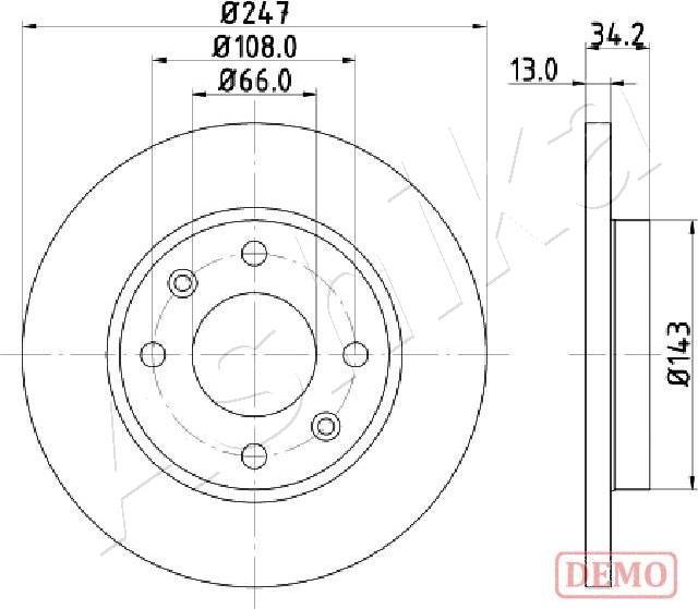 Ashika 60-00-0630C - Спирачен диск vvparts.bg