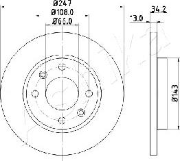 Ashika 60-00-0630 - Спирачен диск vvparts.bg