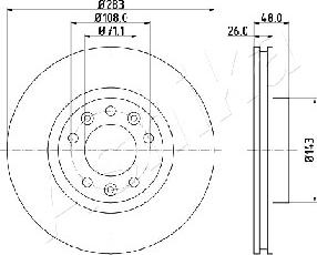 Ashika 60-00-0638 - Спирачен диск vvparts.bg