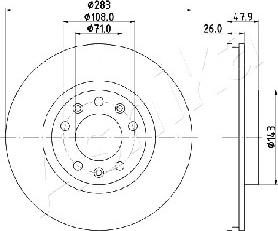 Ashika 60-00-0637 - Спирачен диск vvparts.bg