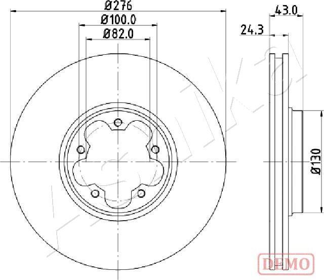 Ashika 60-00-0356C - Спирачен диск vvparts.bg