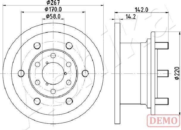 Ashika 60-00-0254C - Спирачен диск vvparts.bg