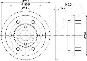 Ashika 60-00-0254 - Спирачен диск vvparts.bg