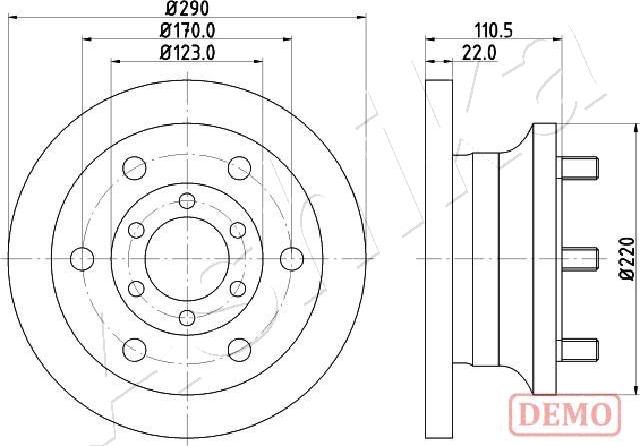 Ashika 60-00-0256C - Спирачен диск vvparts.bg