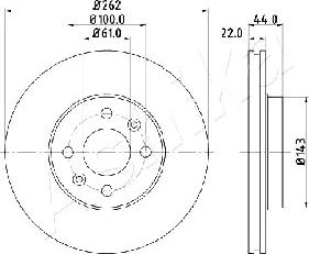 Ashika 60-00-0709 - Спирачен диск vvparts.bg