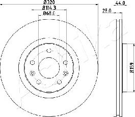 Ashika 60-00-0702 - Спирачен диск vvparts.bg