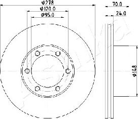 Ashika 60-00-0715 - Спирачен диск vvparts.bg