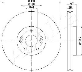 Ashika 60-00-0713 - Спирачен диск vvparts.bg