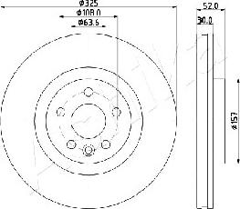 Ashika 60-0L-L16 - Спирачен диск vvparts.bg