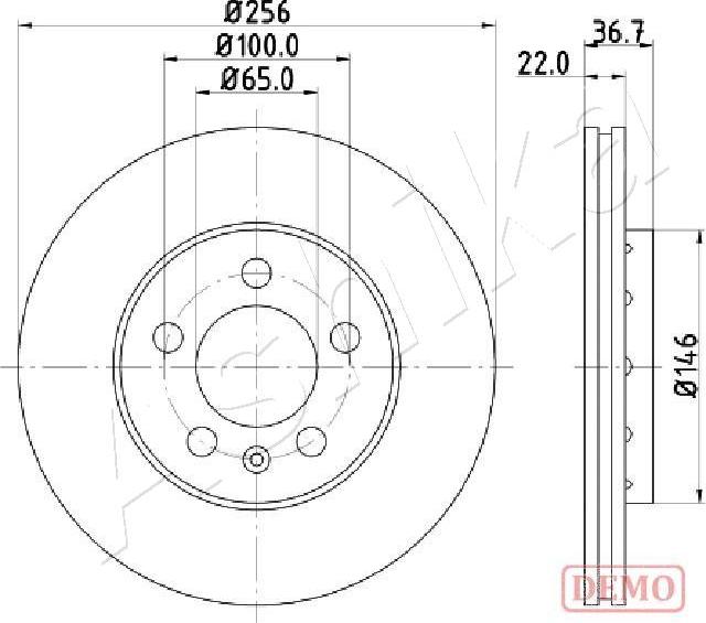 Ashika 61-00-0904C - Спирачен диск vvparts.bg