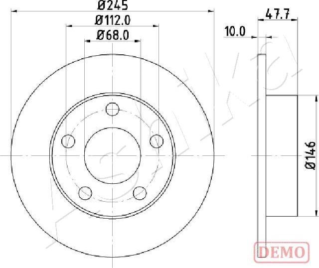 Ashika 61-00-0905C - Спирачен диск vvparts.bg