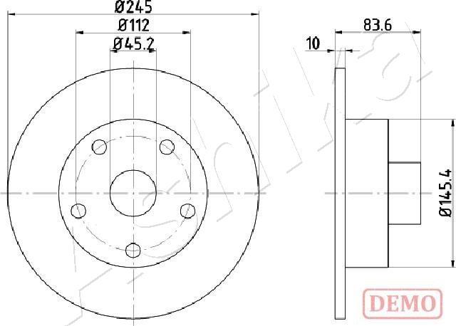 Ashika 61-00-0906C - Спирачен диск vvparts.bg