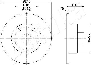 Ashika 61-00-0906 - Спирачен диск vvparts.bg