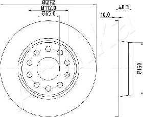 Ashika 61-00-0901 - Спирачен диск vvparts.bg