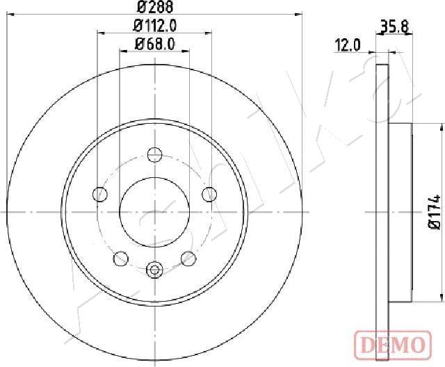 Ashika 61-00-0908C - Спирачен диск vvparts.bg