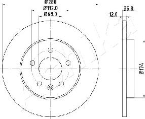 Ashika 61-00-0908 - Спирачен диск vvparts.bg