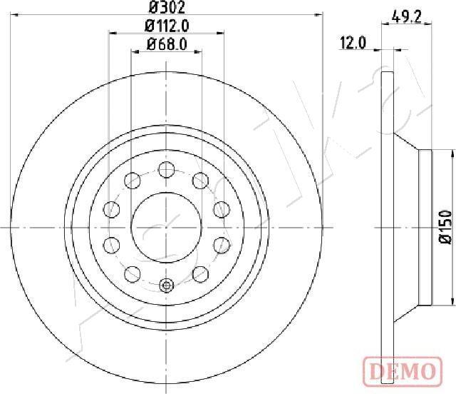 Ashika 61-00-0915C - Спирачен диск vvparts.bg