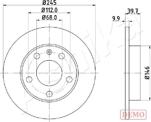 Ashika 61-00-0929C - Спирачен диск vvparts.bg