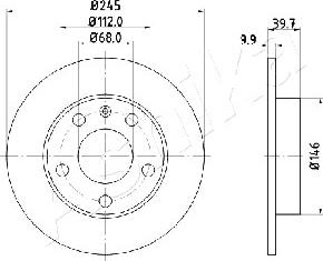 Ashika 61-00-0929 - Спирачен диск vvparts.bg