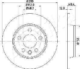 Ashika 61-00-0926 - Спирачен диск vvparts.bg