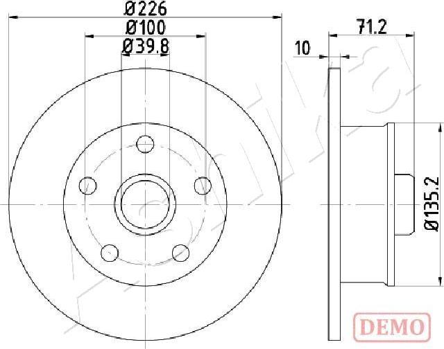 Ashika 61-00-0923C - Спирачен диск vvparts.bg