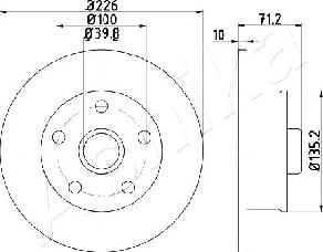 Ashika 61-00-0923 - Спирачен диск vvparts.bg