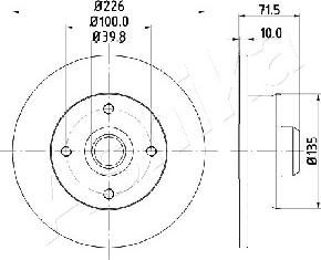 Ashika 61-00-0922 - Спирачен диск vvparts.bg