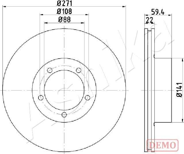 Ashika 61-00-0401C - Спирачен диск vvparts.bg