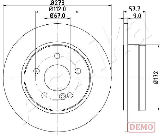 Ashika 61-00-0508C - Спирачен диск vvparts.bg